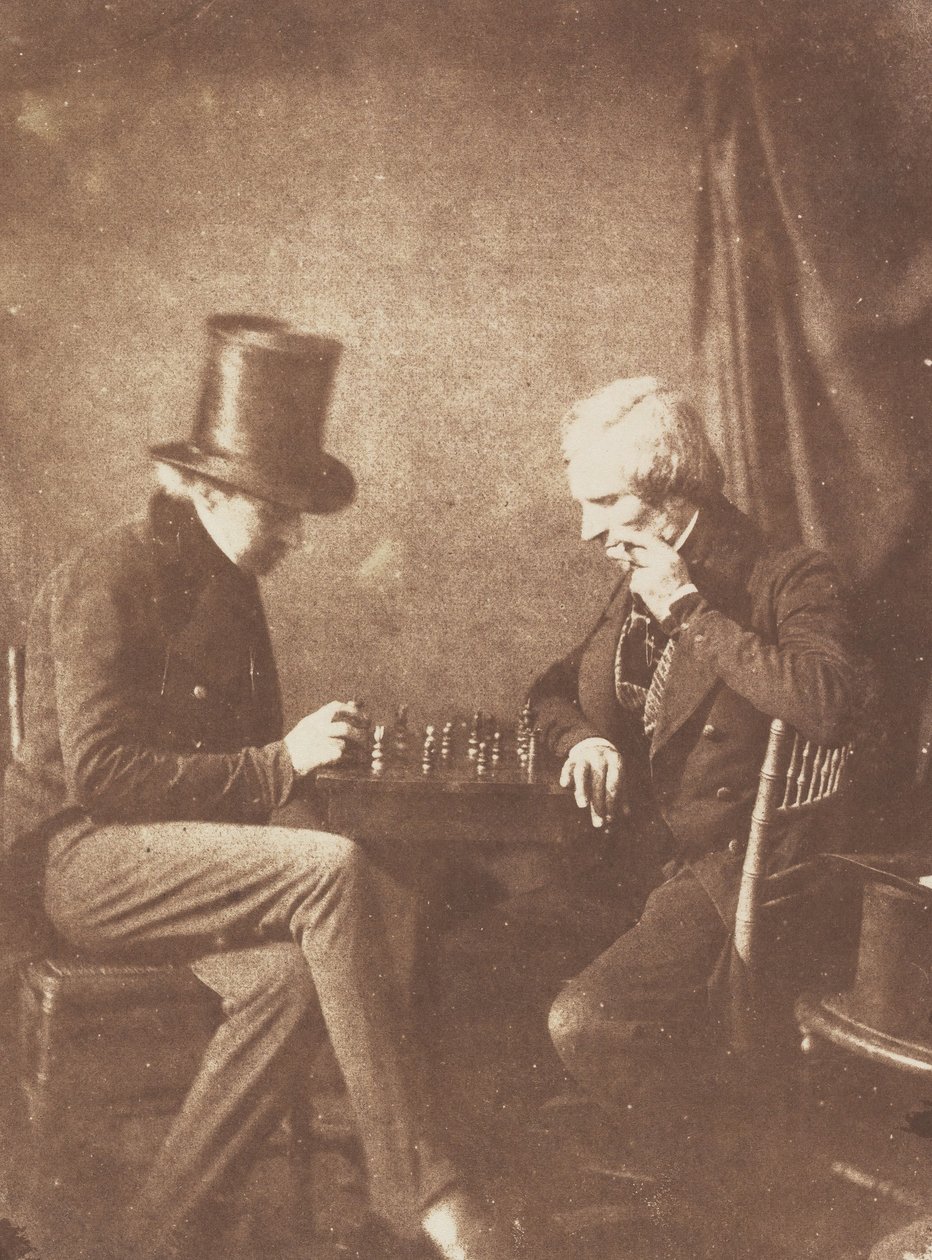 Schackspelarna, ca. 1845. av Likely by Antoine François Jean Claudet.