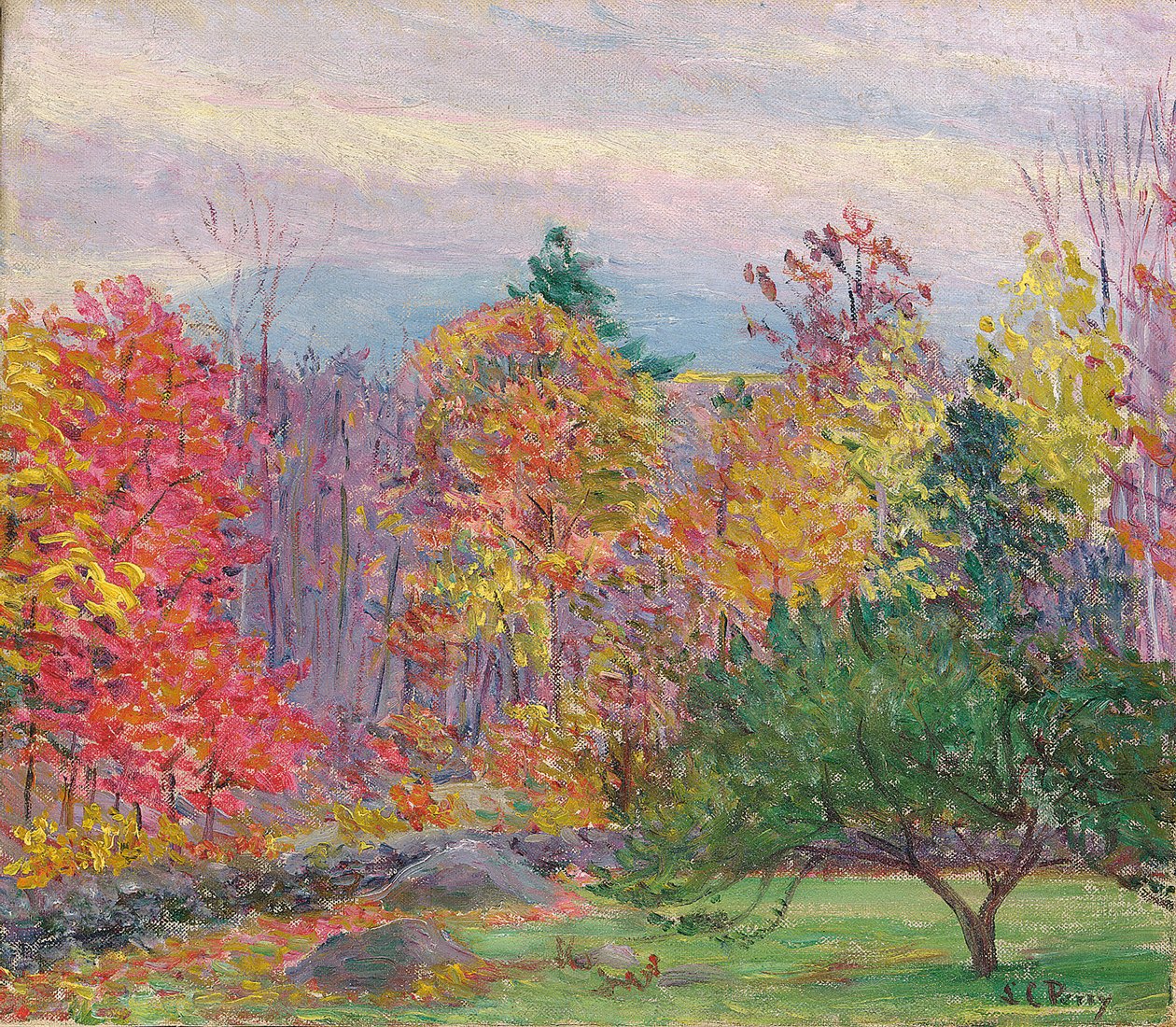 Landskap i Hancock, New Hampshire, oktober 1923 (olja på duk) av Lilla Cabot Perry