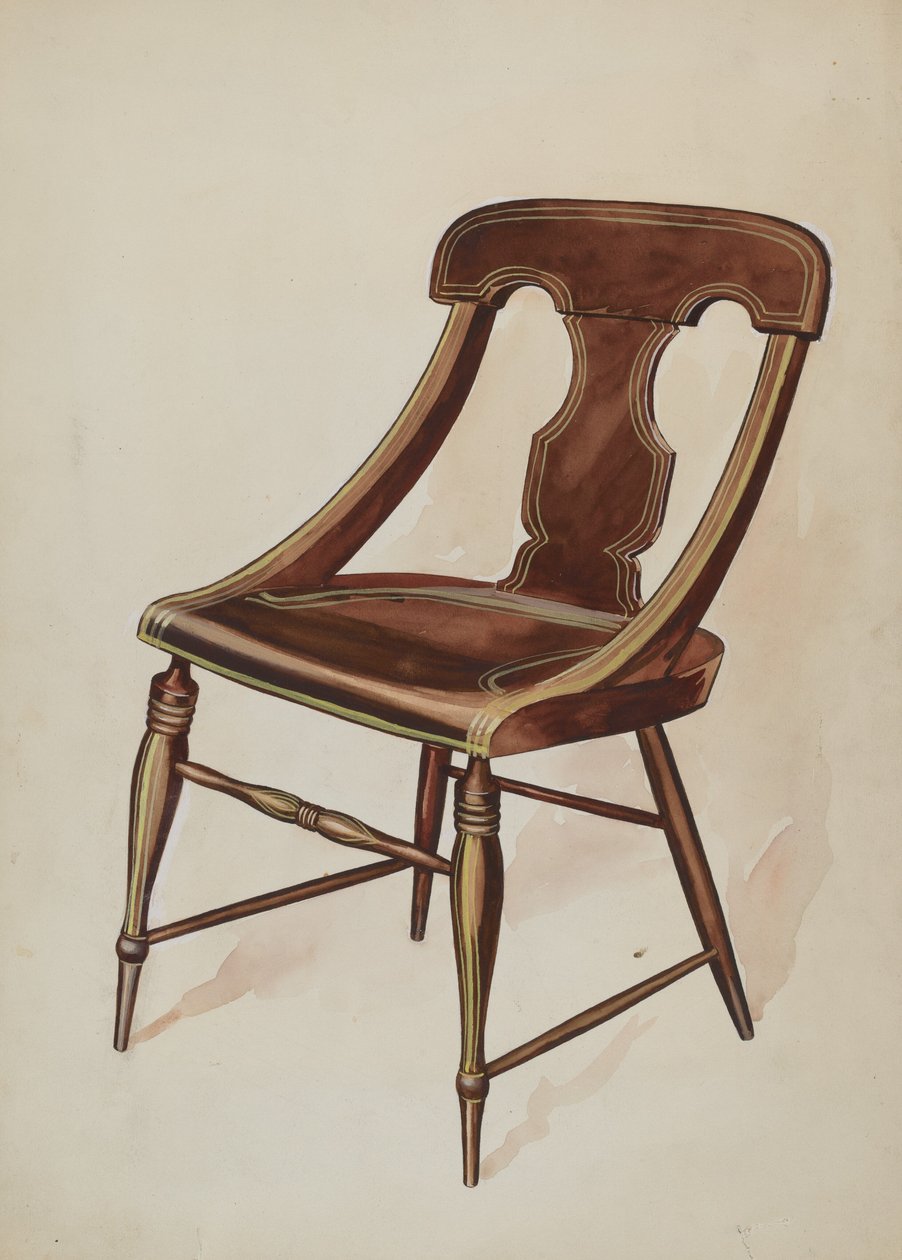 Stol målad, ca. 1937. av Lillian Causey