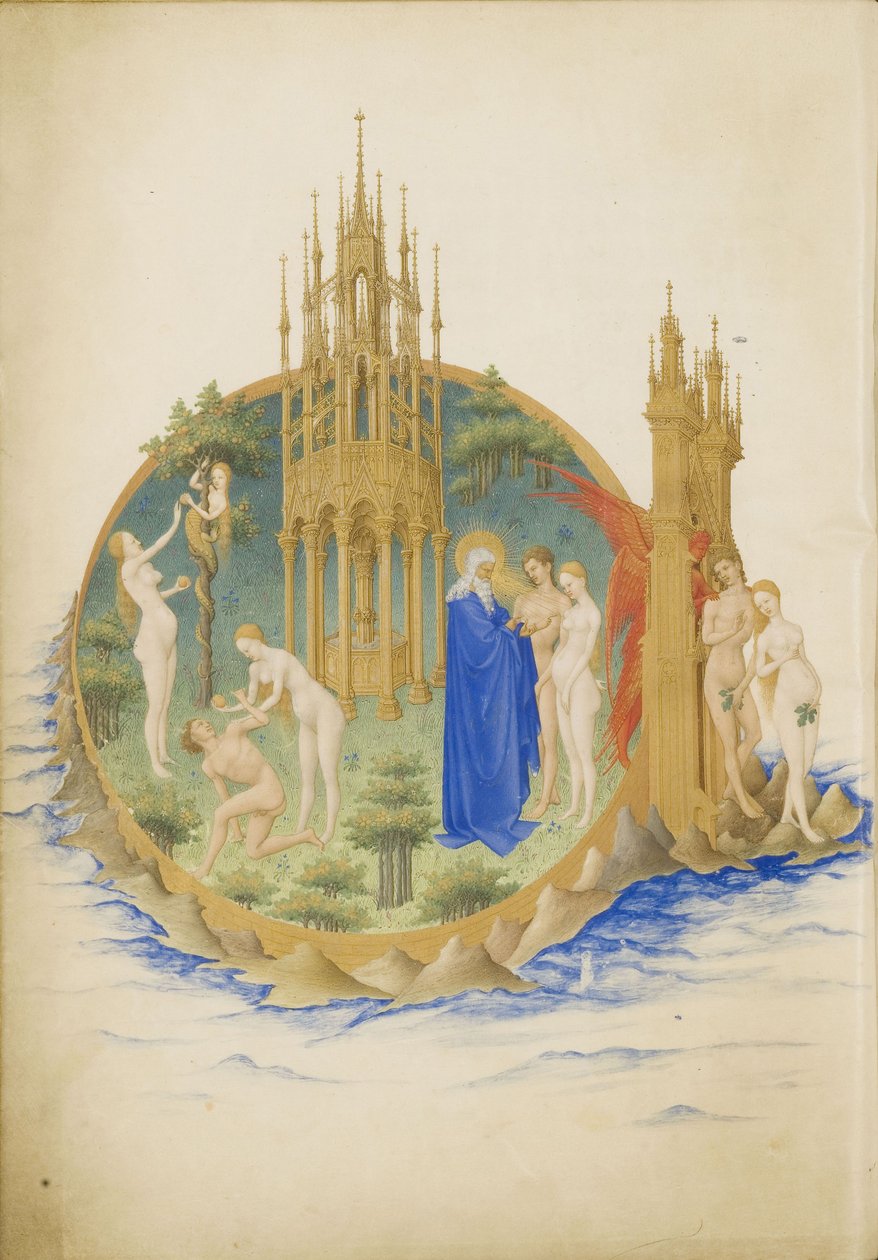 Edens trädgård The Very Rich Hours of the Duke of Berry av Limbourg Brothers