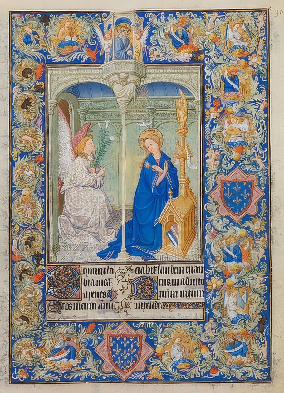 Timbok för hertigen av Berry. Kungörelse. 1405-08 / 09 av Limbourg Brothers