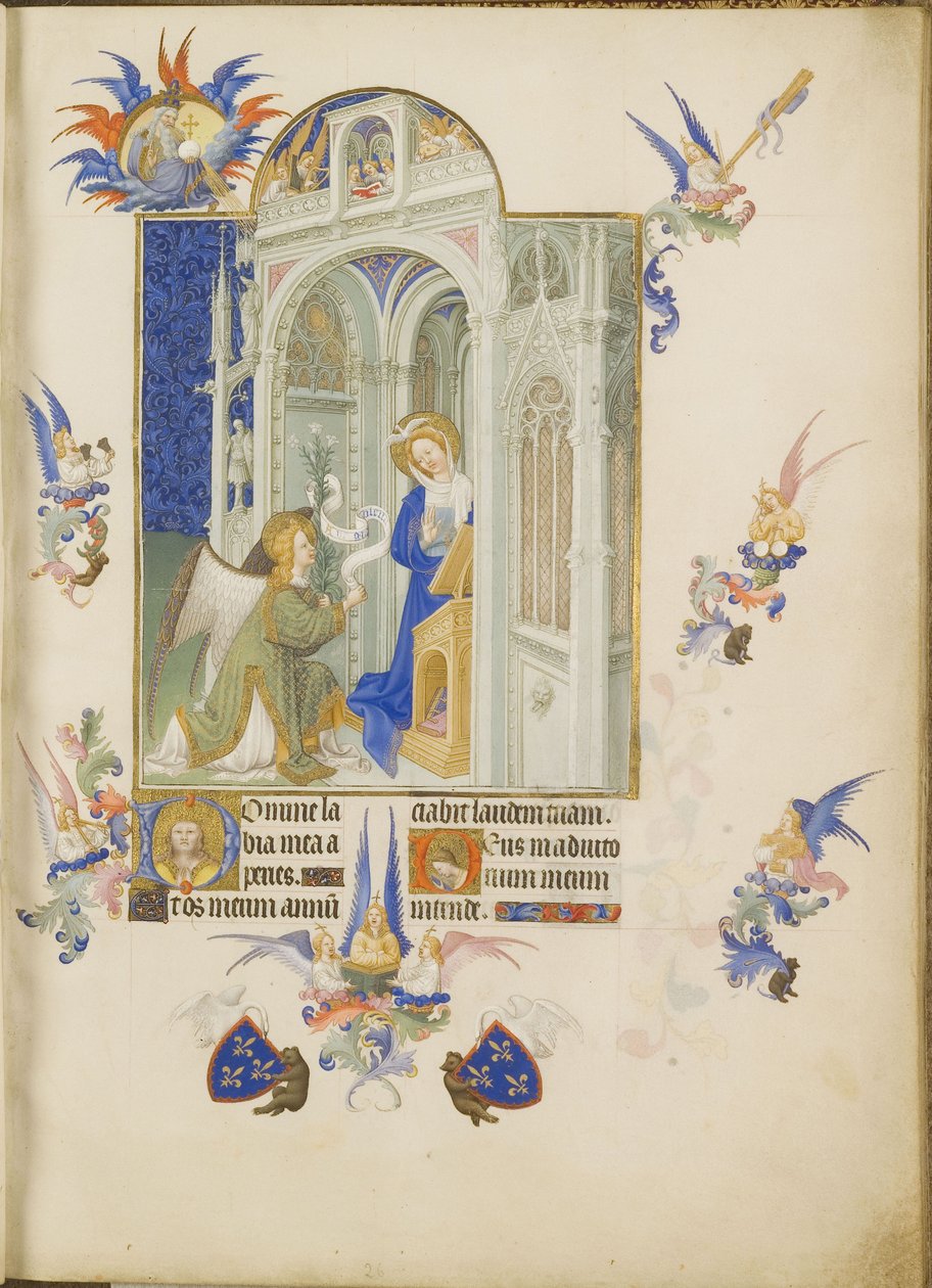 Bebådelsen The Very Rich Hours of the Duke of Berry av Limbourg Brothers