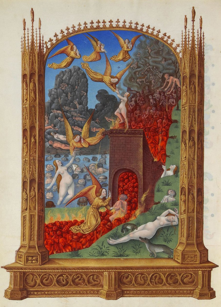 De renade själarna i skärselden The Very Rich Hours of the Duc de Berry av Limbourg Brothers
