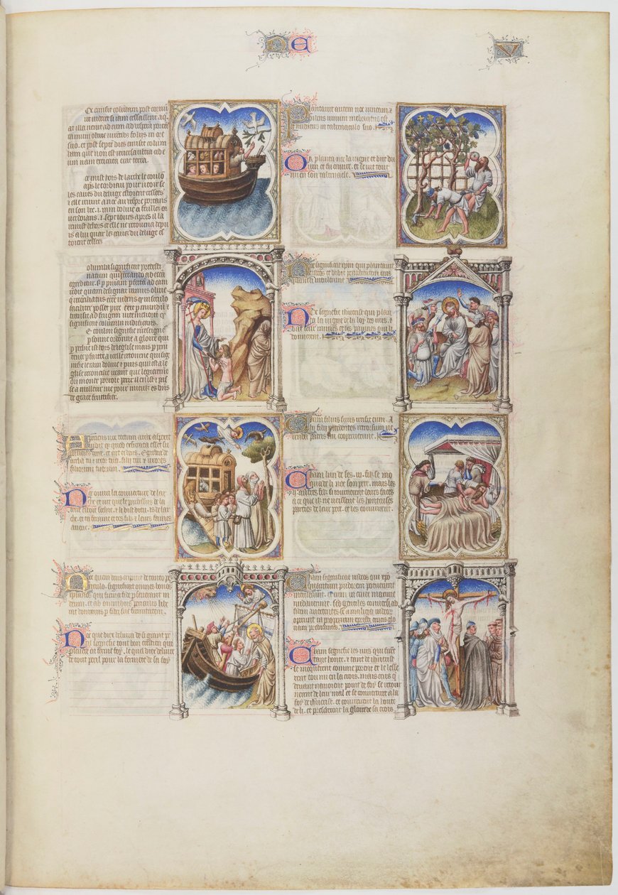 Bible moralisée, Noas liv, folio 5r av Limbourg Brothers