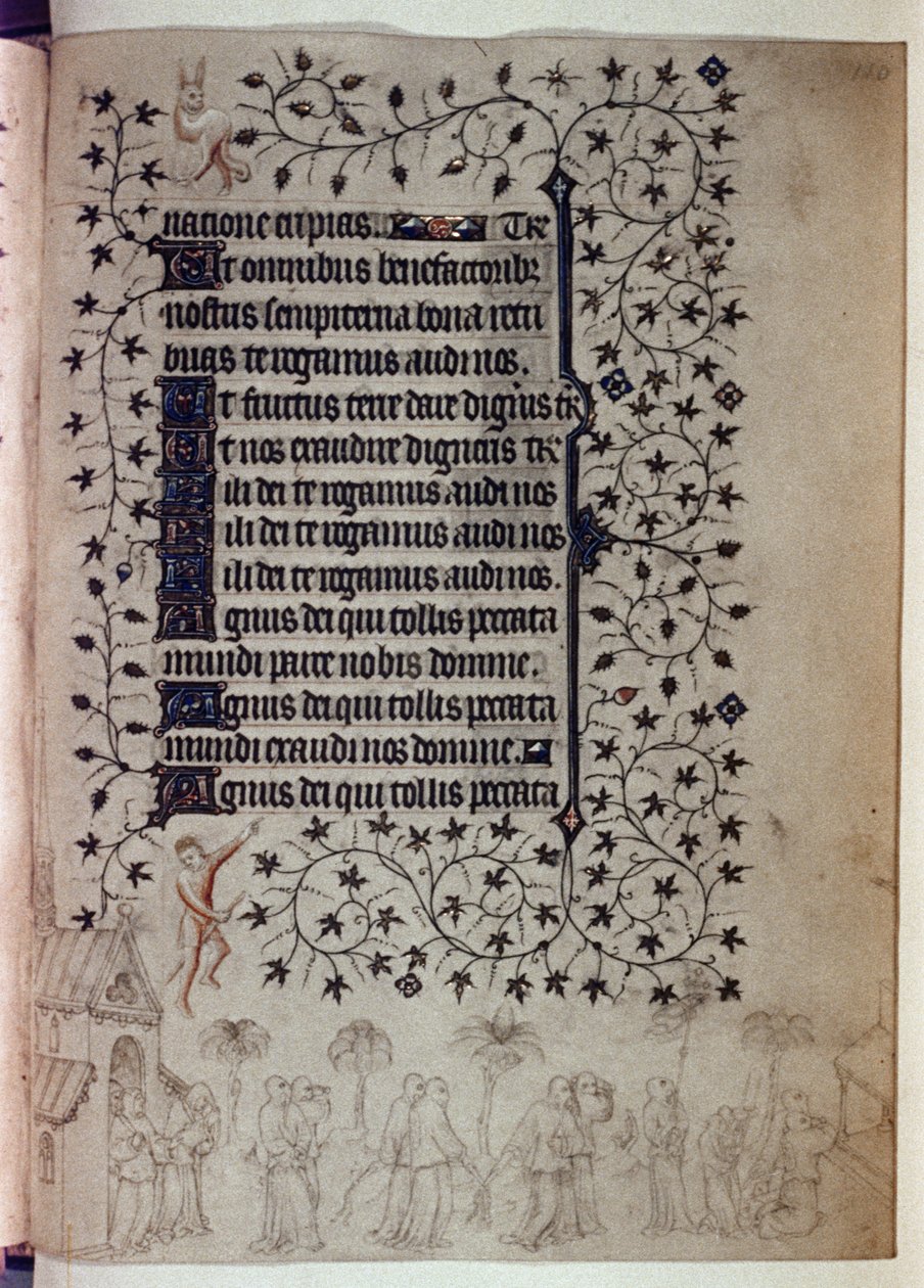 Litania från en timbok: en stor procession i Rom mot pesten av Limbourg Brothers