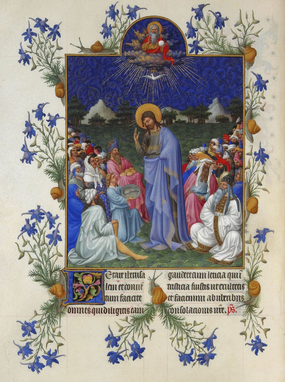 Très Riches Heures du Duc de Berry - The Feeding of the Multititude av Limbourg Brothers