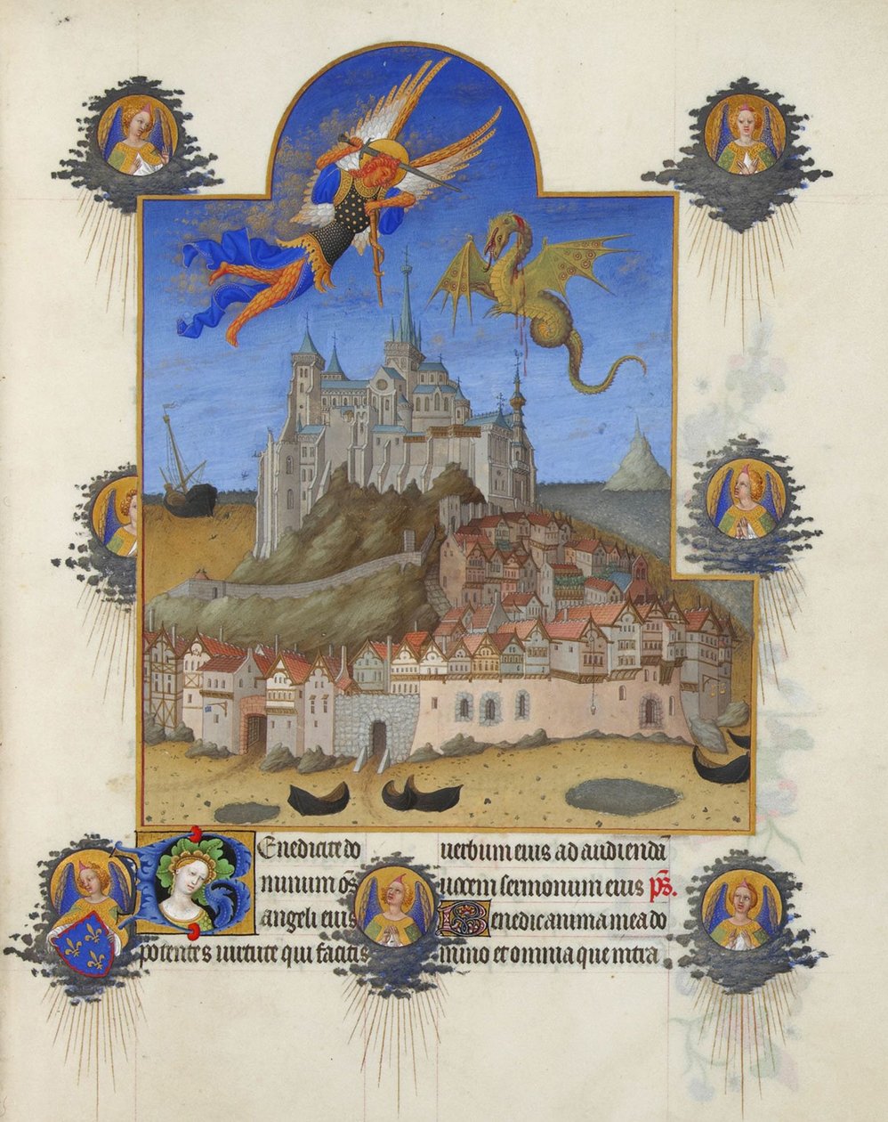 Très Riches Heures du Duc de Berry - Sankt Mikaels mässa av Limbourg Brothers