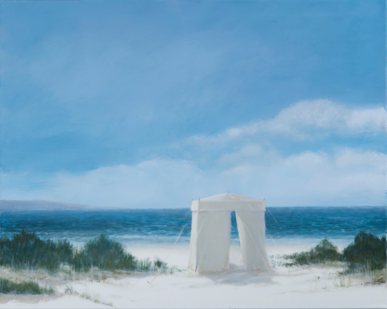 Strandtält, 2012 (akryl på duk) av Lincoln Seligman