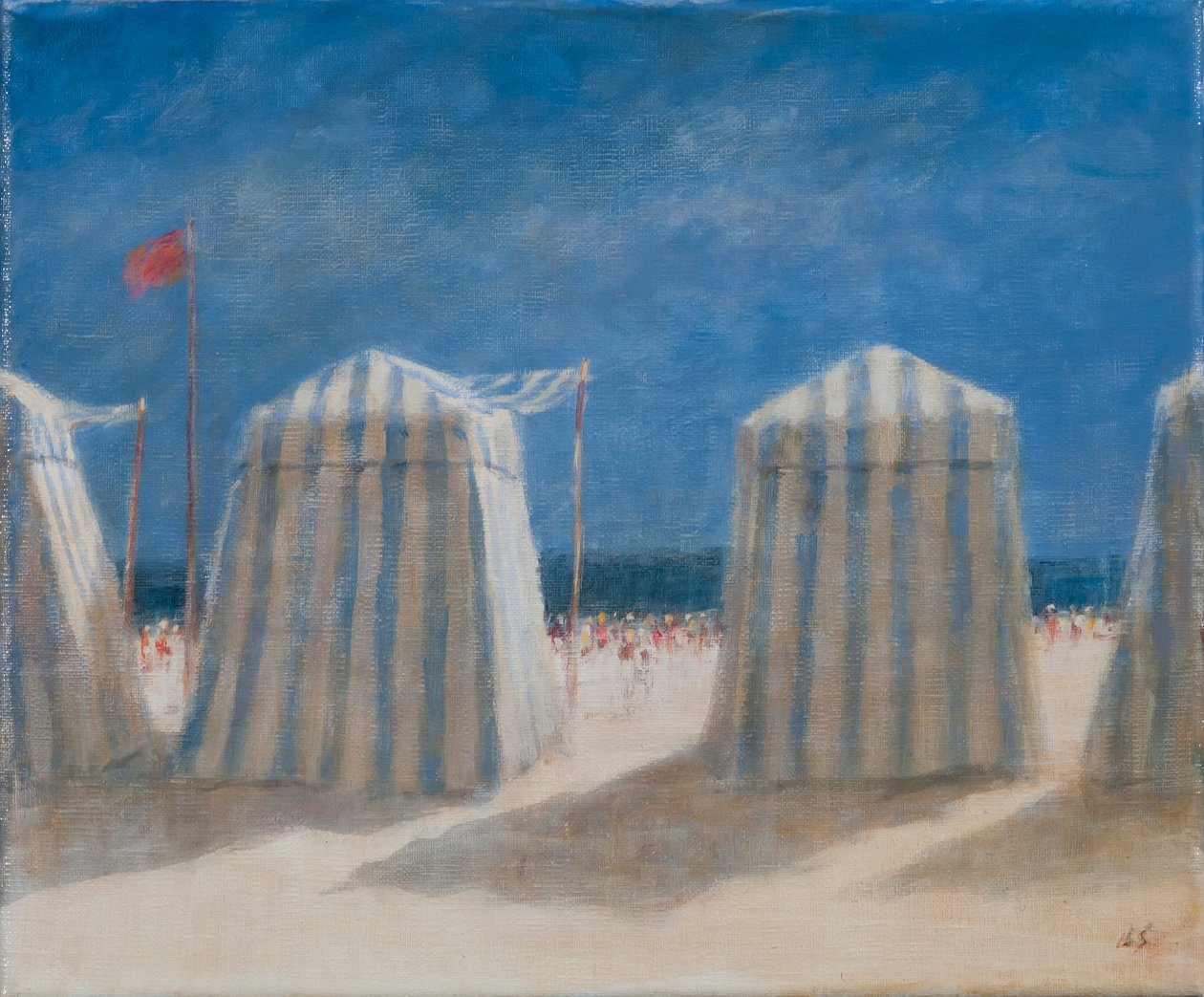 Beach Tents, Bretagne, 2012 (akryl på duk) av Lincoln Seligman