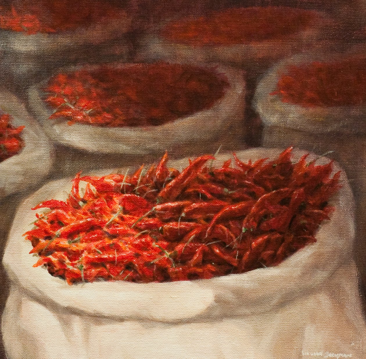 Chillis, 2010 (akryl på duk) av Lincoln Seligman