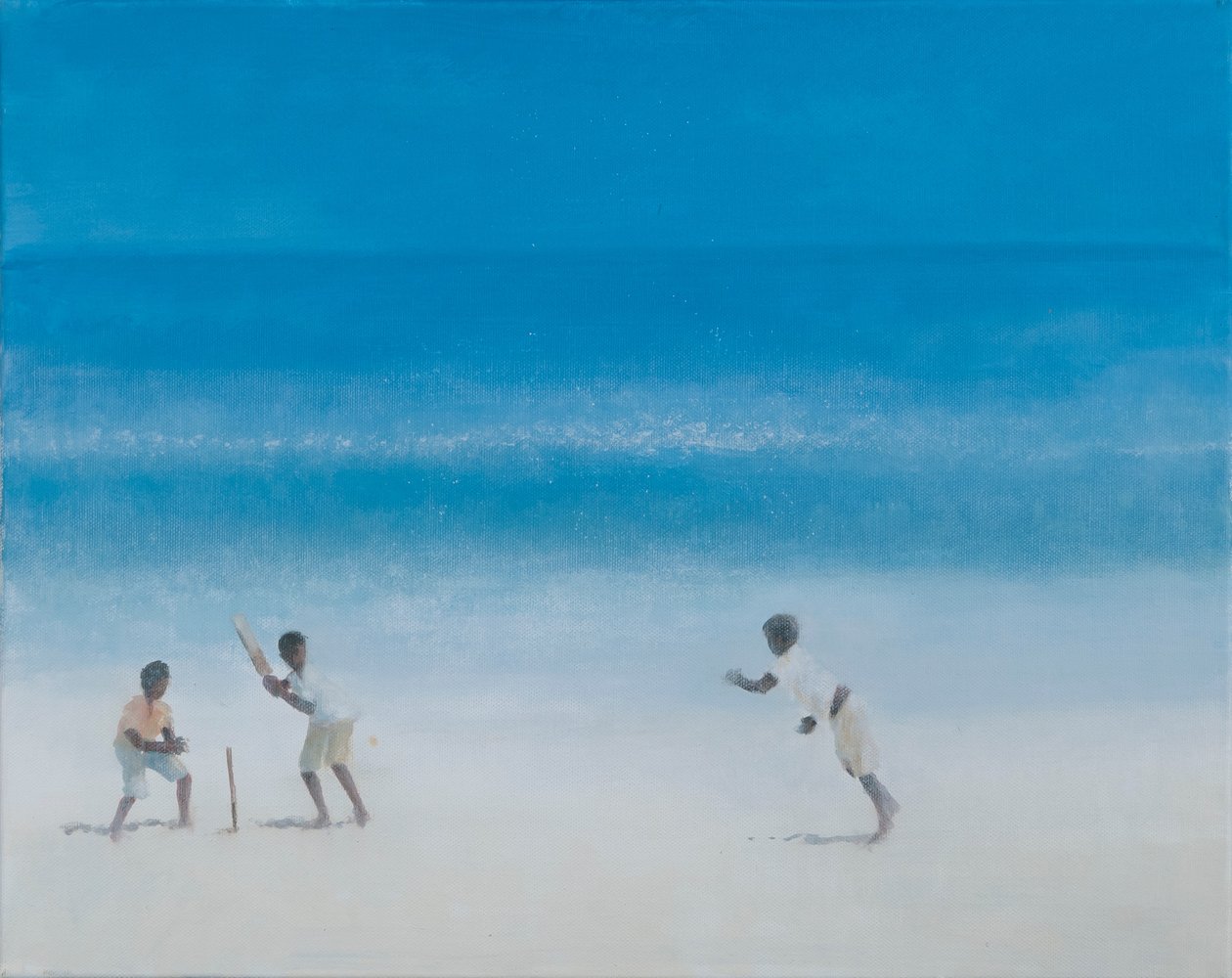 Cricket on the beach, 2012 (akryl på duk) av Lincoln Seligman