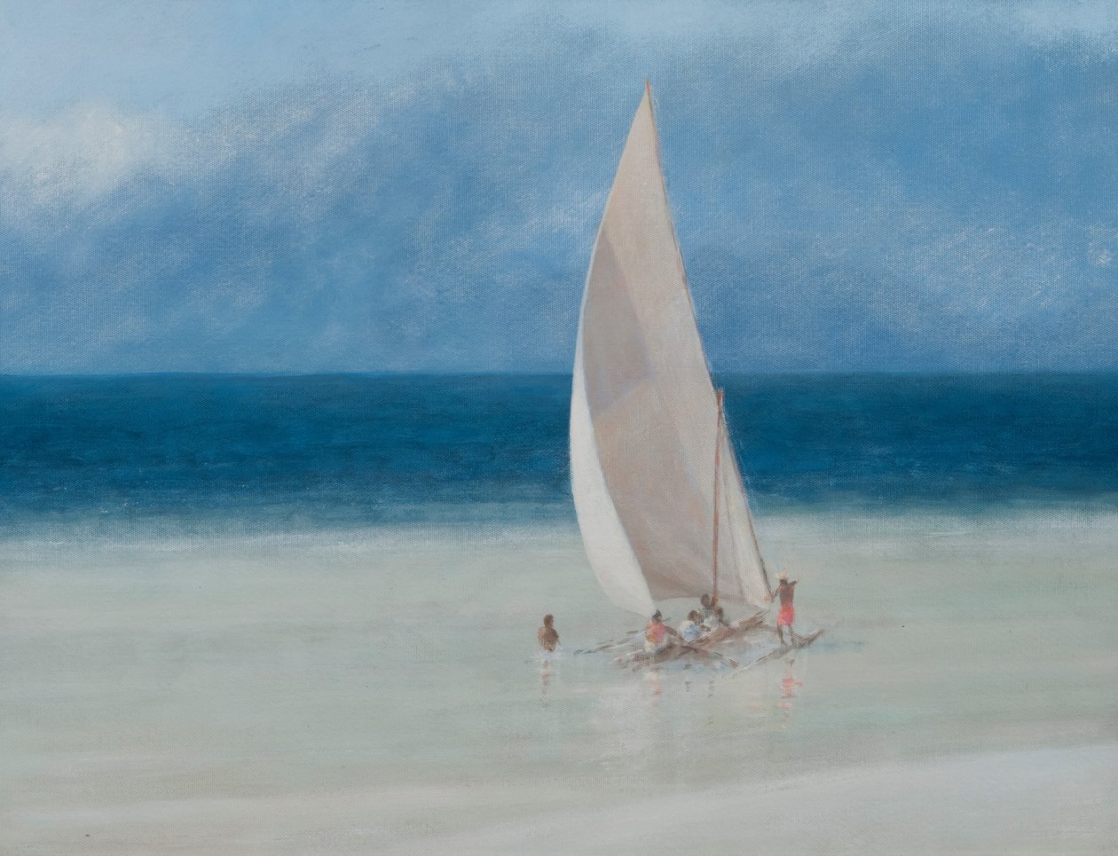 Fishermen, Kilifi, 2012 (akryl på duk) av Lincoln Seligman