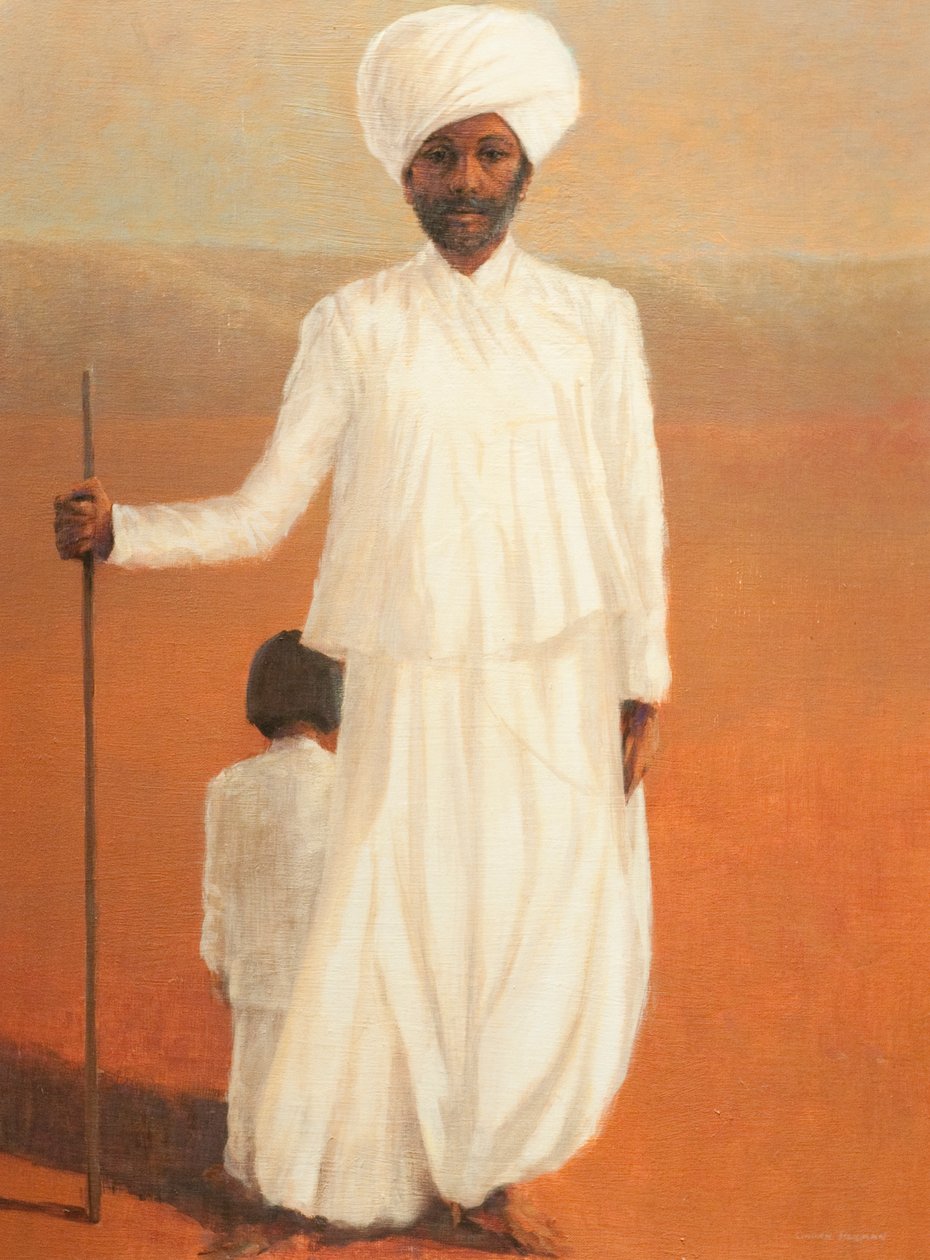 Man and Child II, 2010 (akryl på duk) av Lincoln Seligman