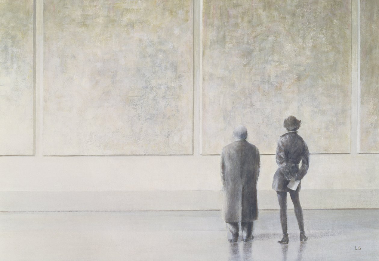 Man och kvinna i ett konstgalleri av Lincoln Seligman