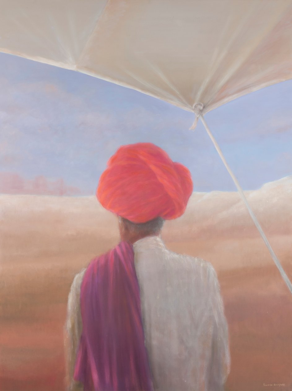 Rajasthan bonde, 2012 (akryl på duk) av Lincoln Seligman