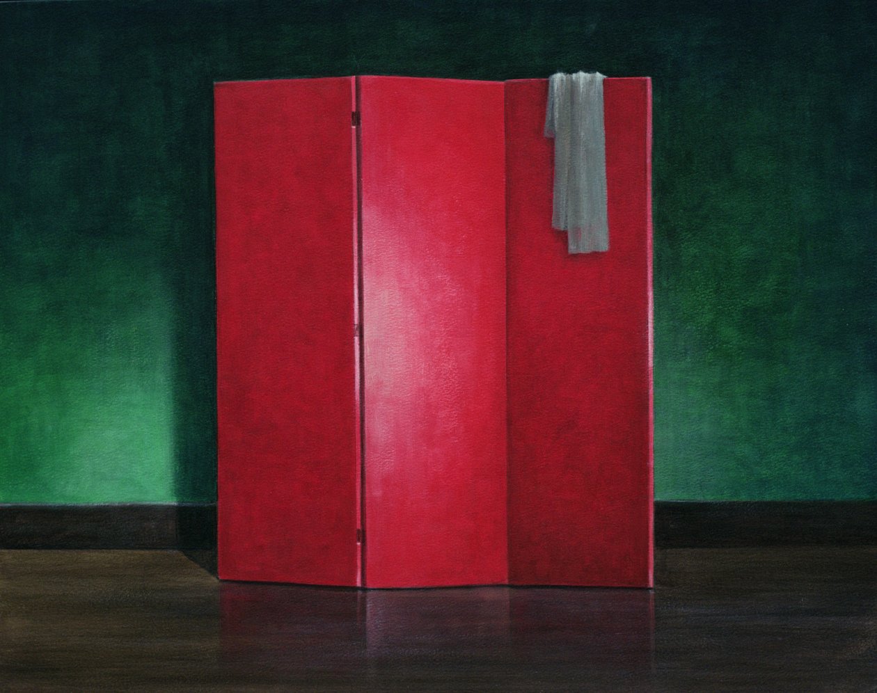 Red Screen, 1990 (akryl på duk) av Lincoln Seligman