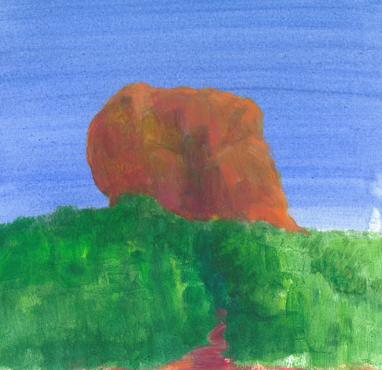 Sigiriya Rock (akryl på papper) av Lincoln Seligman