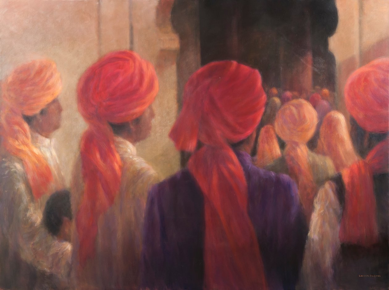 Temple Steps, 2012 (akryl på duk) av Lincoln Seligman