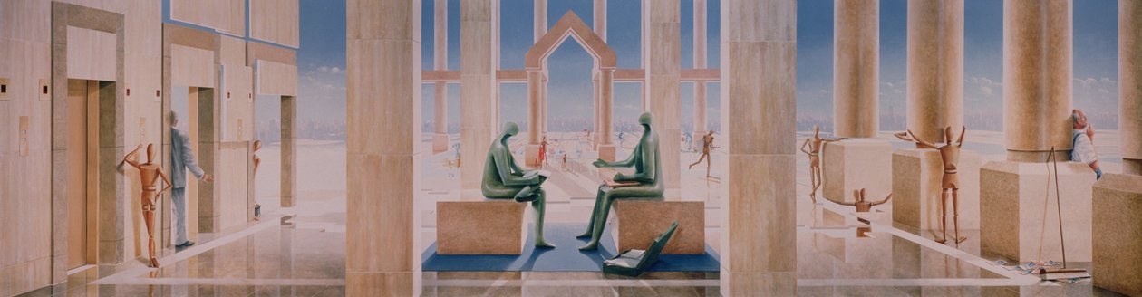 The Lightness of Banking, 1989 (akryl på gipsskivor) av Lincoln Seligman