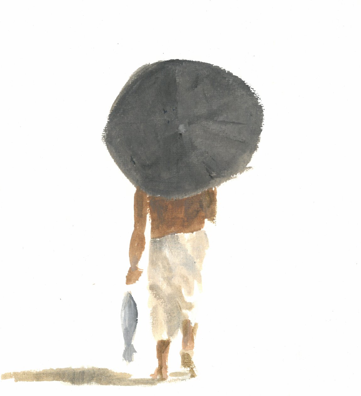 Paraply och fisk, 2015 av Lincoln Seligman