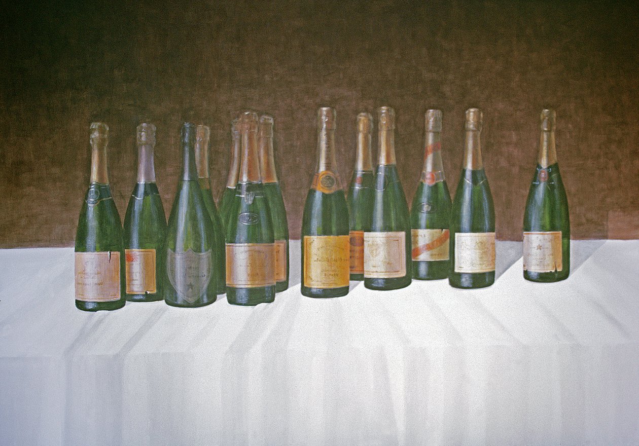 Winescape, Champagne, 2003 (akryl på duk) av Lincoln Seligman