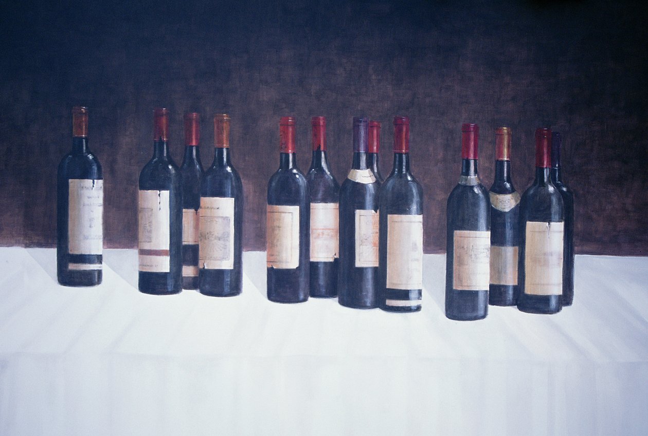 Winescape, Red, 2003 (akryl på duk) av Lincoln Seligman