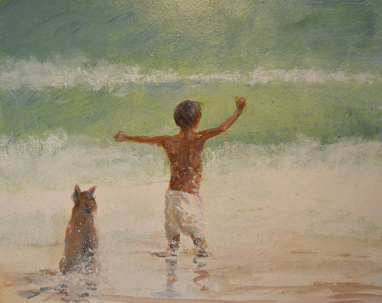 Pojke och livräddare (hund) av Lincoln Seligman