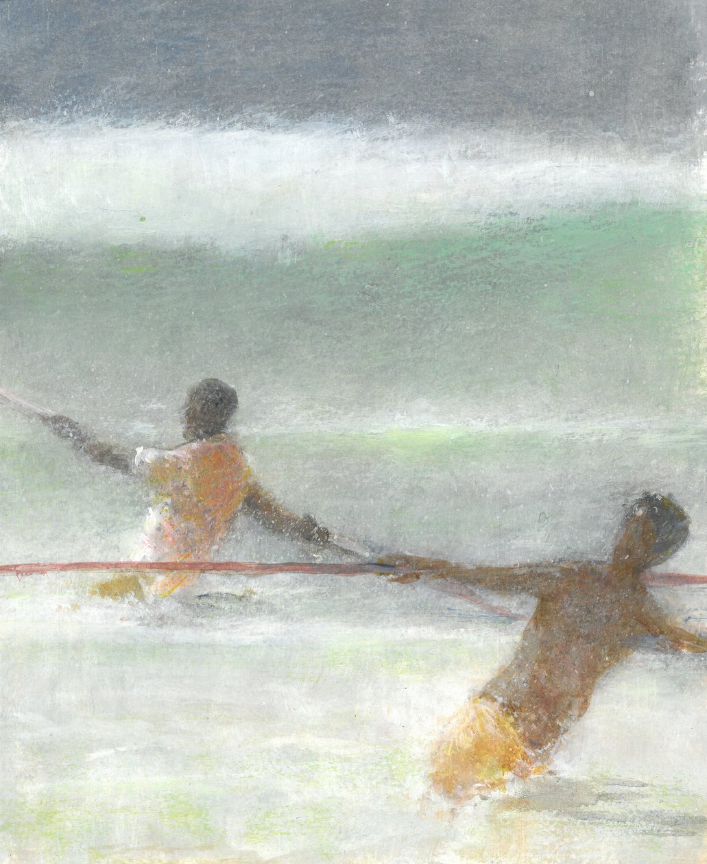 Fiskare som drar nät, 2015 av Lincoln Seligman