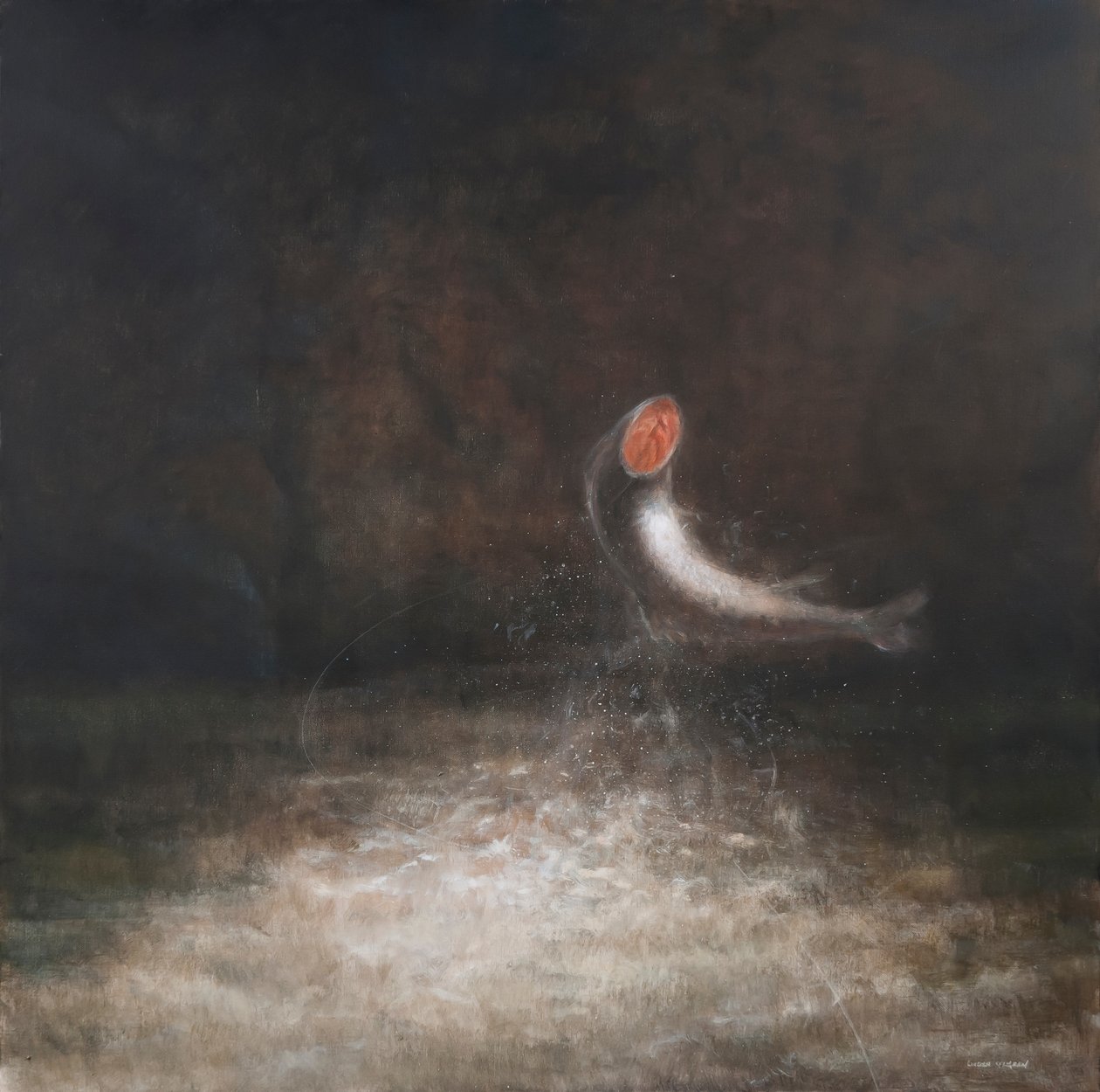 Leaping Fish, 2012 (akryl på duk) av Lincoln Seligman