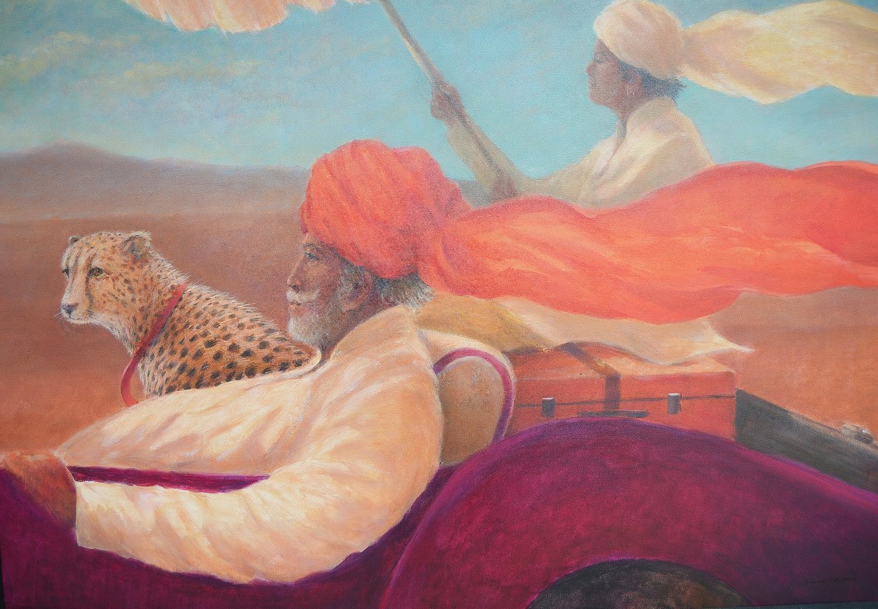 Maharaja, pojke med paraply + gepard av Lincoln Seligman