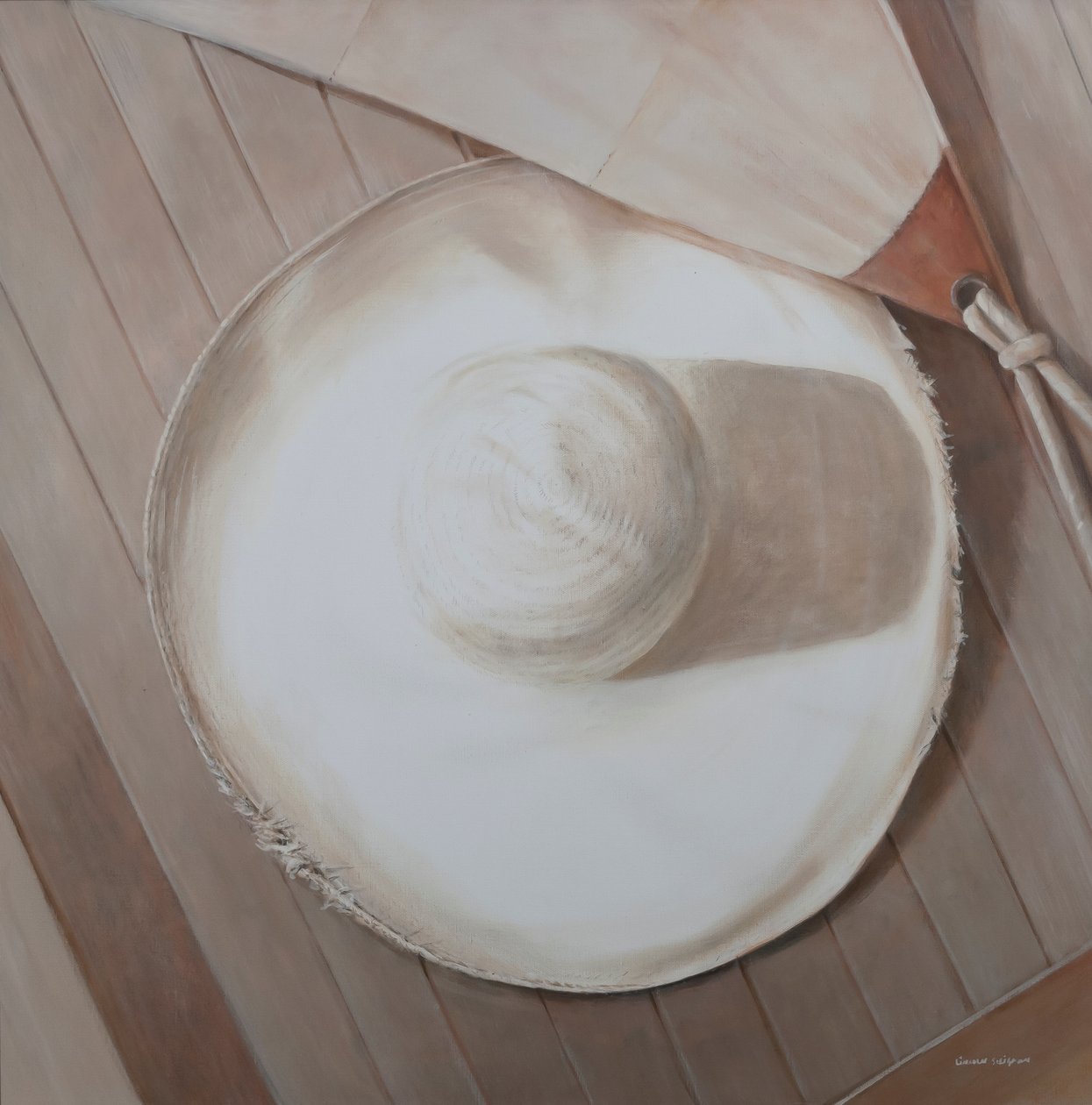 Resande hatt, 2012 (akryl på duk) av Lincoln Seligman