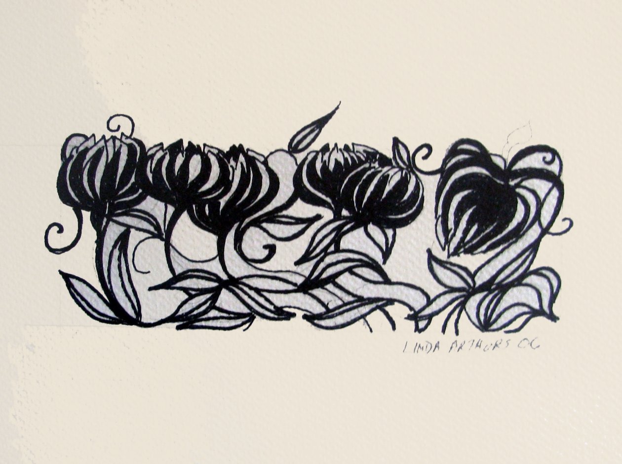 Krokus, 2014 (penna och tusch) av linda arthurs