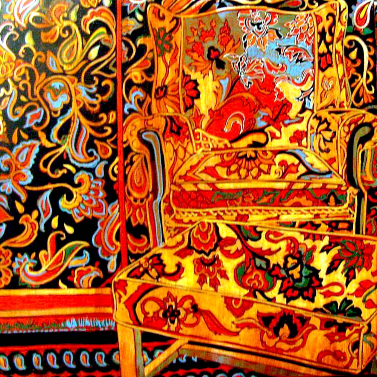 Suzani-rummet, 2011 (blandteknik) av linda arthurs