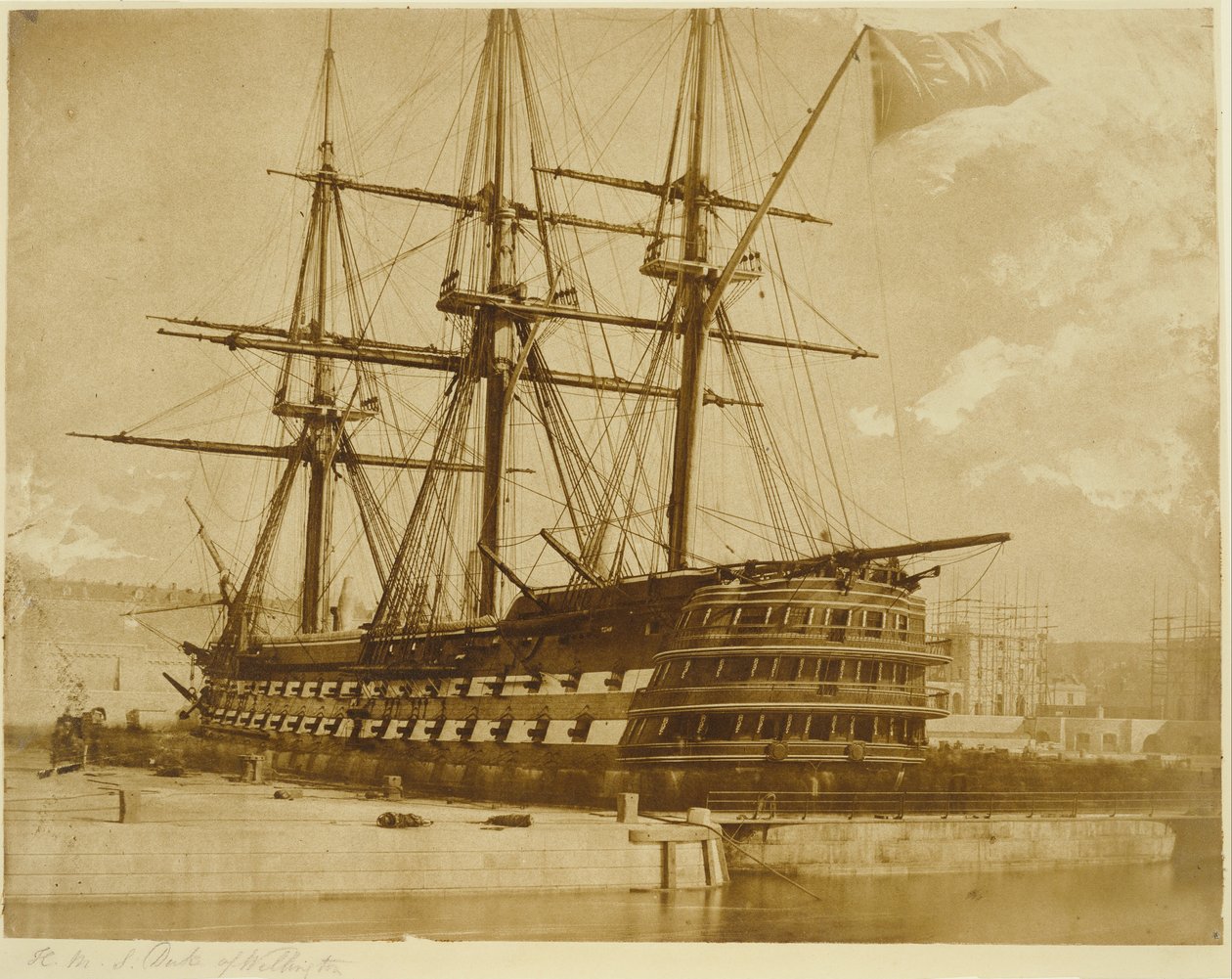 H.M.S. Duke of Wellington i Keyham, England. av Linnaeus Tripe