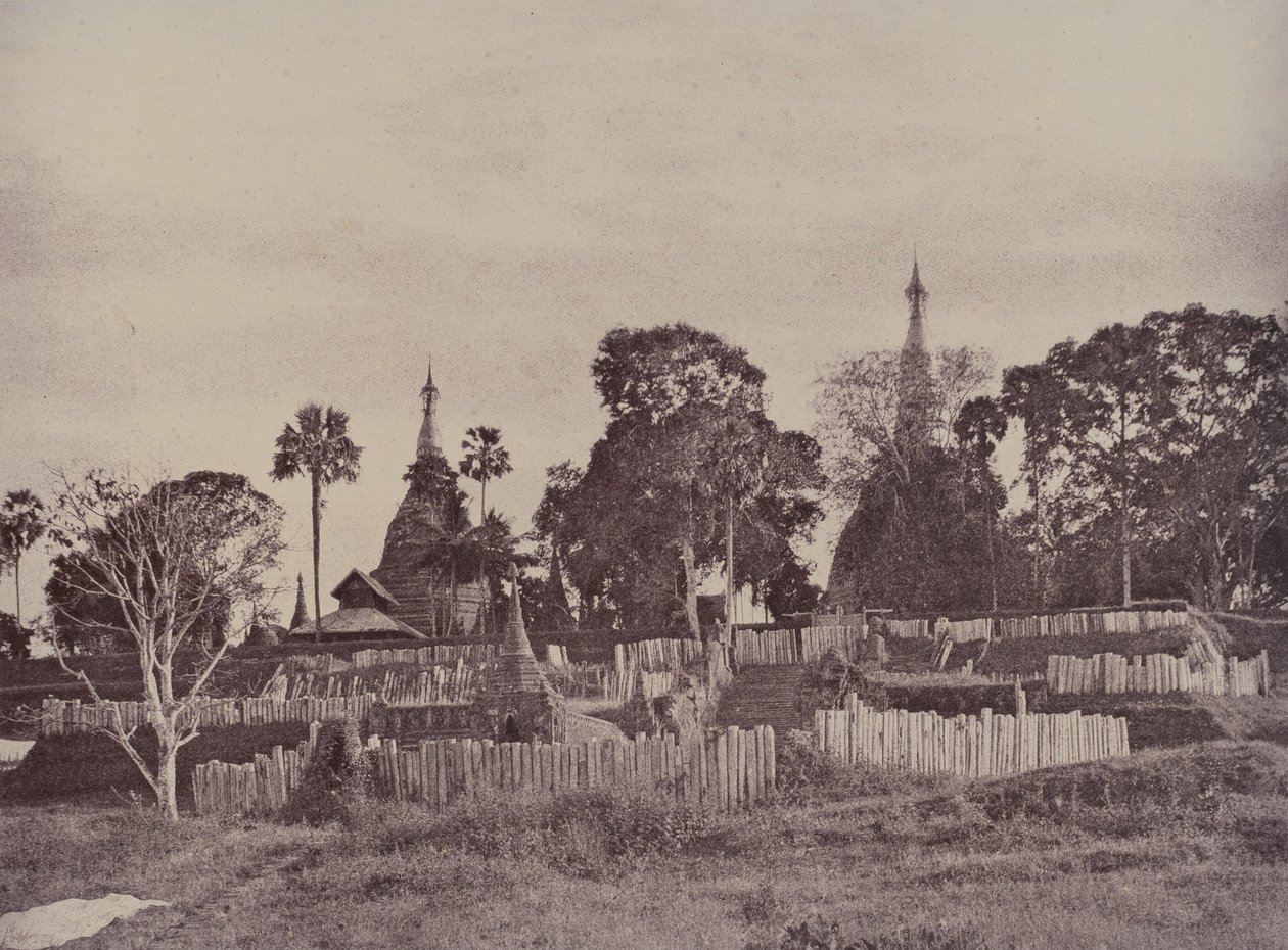 Rangoon: Norra ingången till Shwe Dagon-pagoden av Linnaeus Tripe