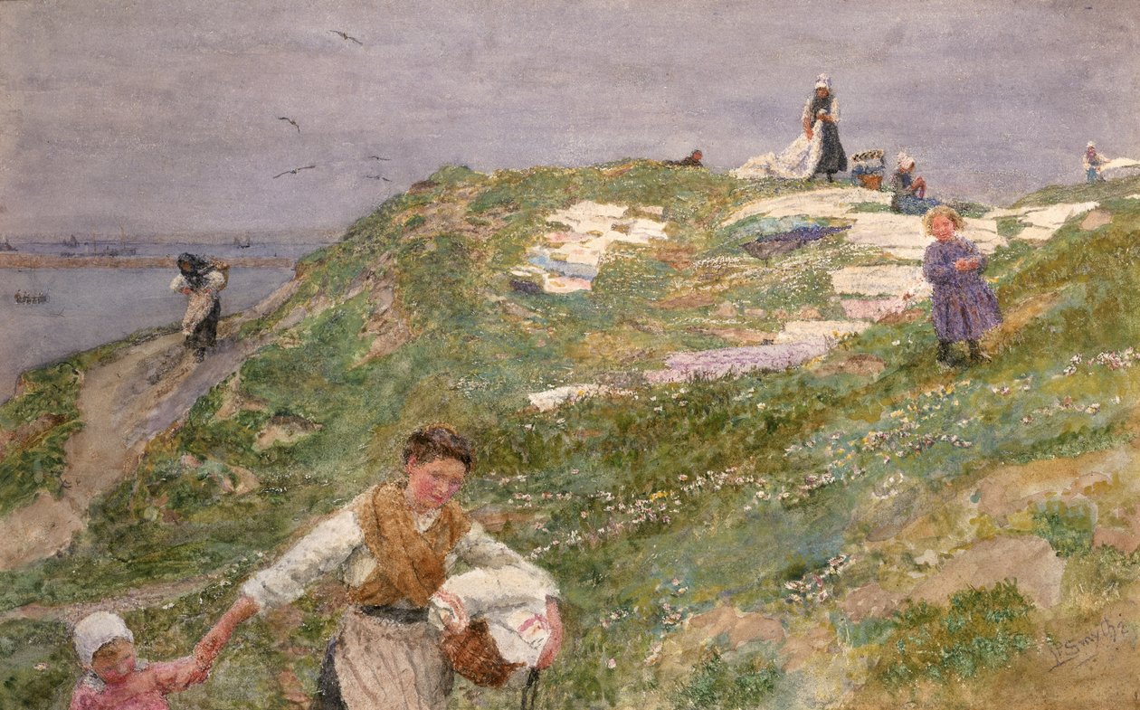 Blekningslinne - Le Portel, före 1896 (wc på papper) av Lionel Percy Smythe