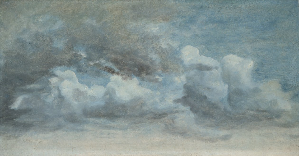 Cloud Study, ca 1849-55 (olja på papper ombord) av Lionel Constable