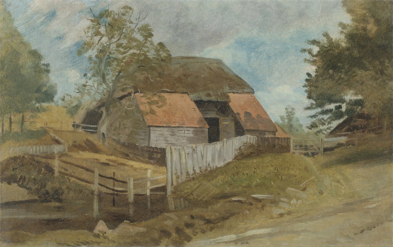 Old Barn, ca 1855 (olja på panel) av Lionel Constable