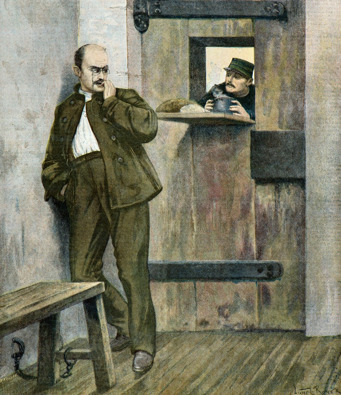 Kapten Alfred Dreyfus på fängelset de la sante av Lionel Noel Royer