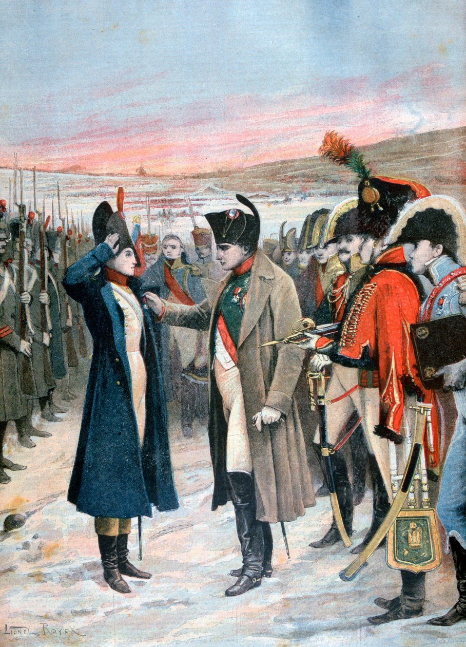 Napoleon presenterar den kvinnliga officeren Marie Schellinck med Legion dHonneur, 1808 1894 av Lionel Noel Royer