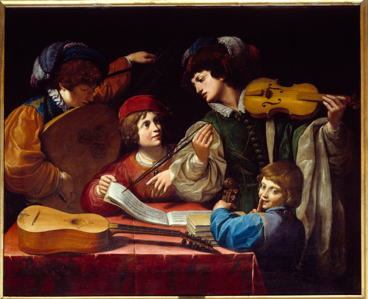 En konsertmålning av Leonello Spada (1576-1622) 1615 ca. Sol. 1,43x1,72 m av Lionello Spada