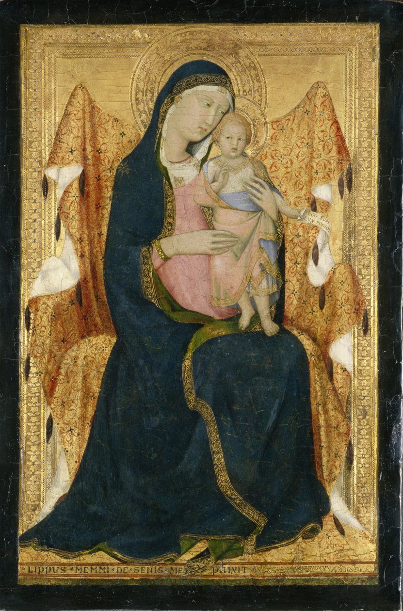 Enthroned Madonna with Child, c.1340 (tempera på poppelträ) av Lippo Memmi