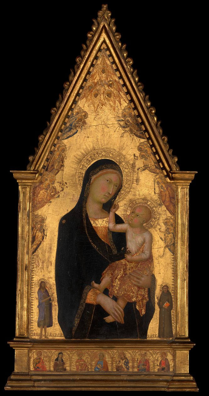 Madonna och barn med heliga och änglar, ca. 1350. av Lippo Memmi