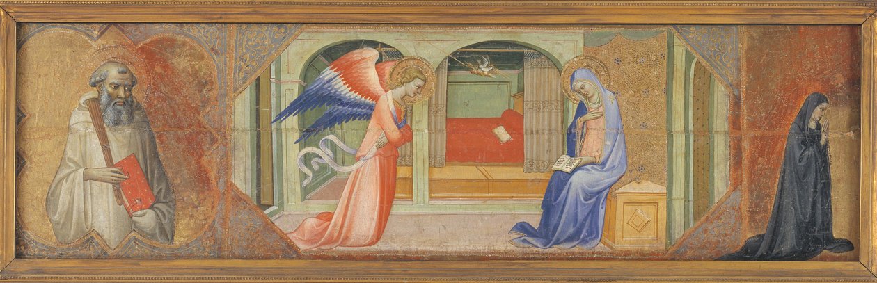 St. Benedictus - Bebådelsen - En knästående nunna av Lippo di Andrea