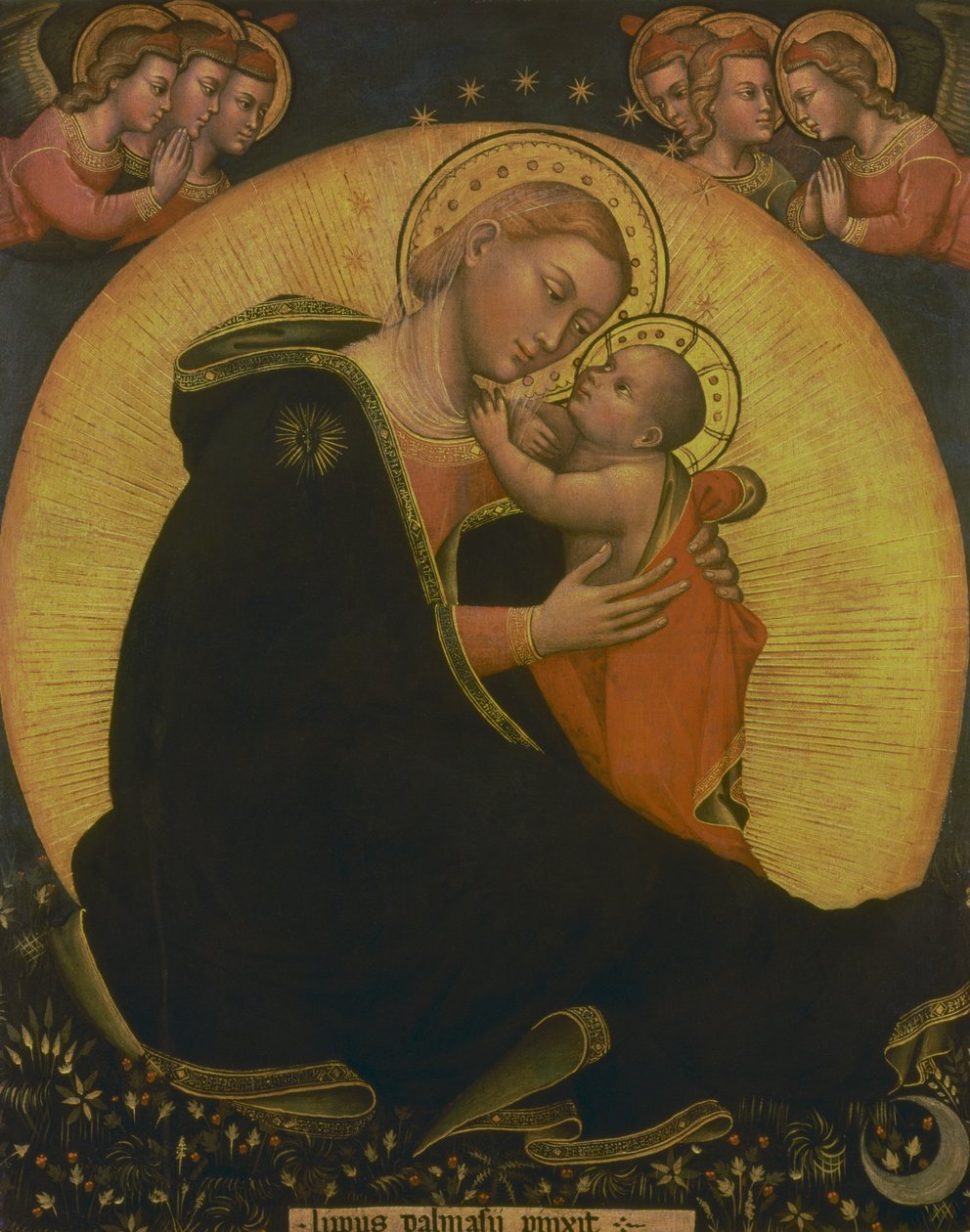 Ödmjukhetens Madonna, 1390-1400 (tempera på duk) av Lippo di Dalmasio