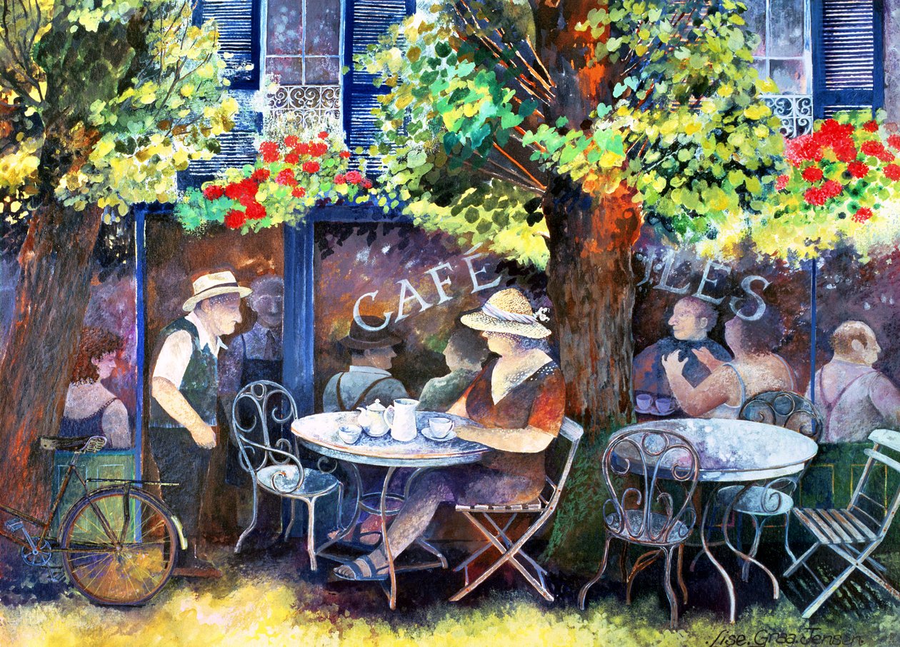 Cafe Jules, 1994 (akryl, bläck, gouache) av Lisa Graa Jensen