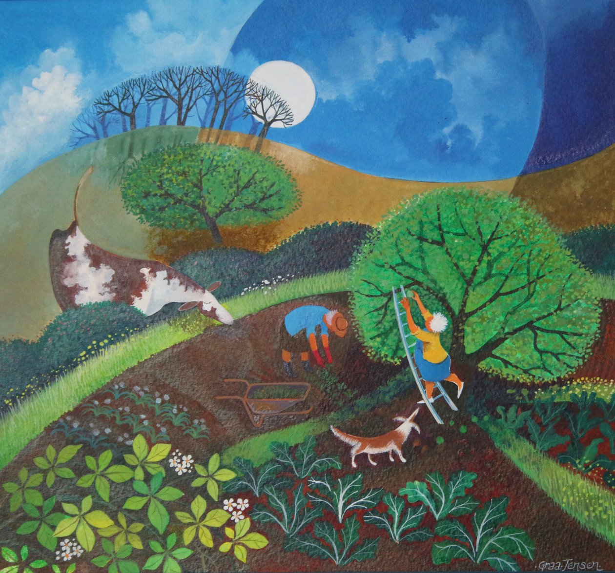 Companion Gardeners, 2015, (akrylbläck på papper) av Lisa Graa Jensen