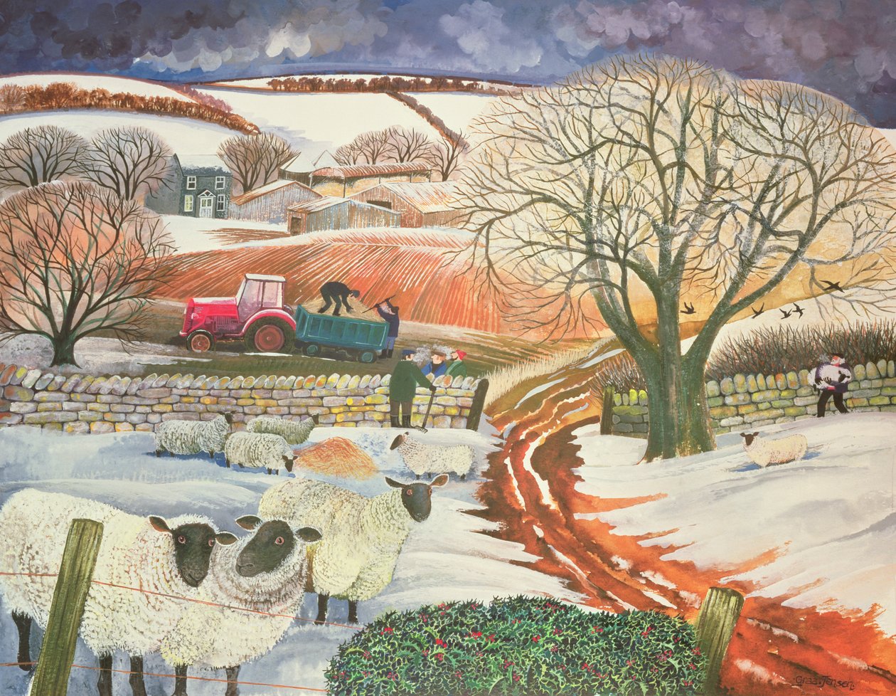 Winter Woolies (wc och gouache på papper) av Lisa Graa Jensen