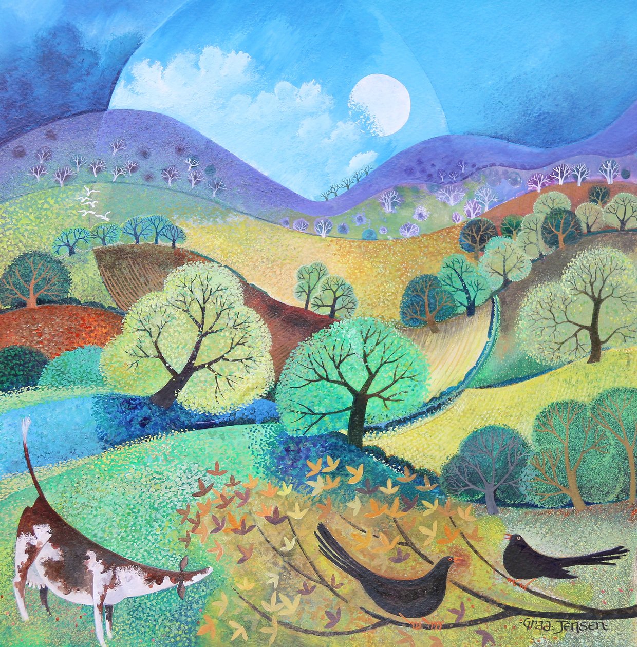 English Meadow 2019 (akryl på papper) av Lisa Graa Jensen