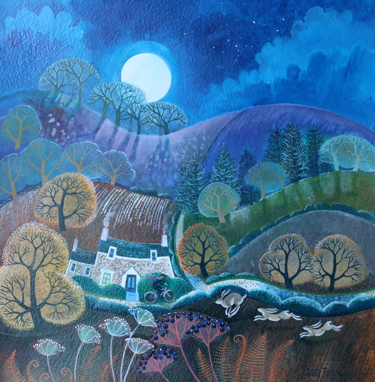 First Frost, 2017, (akrylbläck på papper) av Lisa Graa Jensen